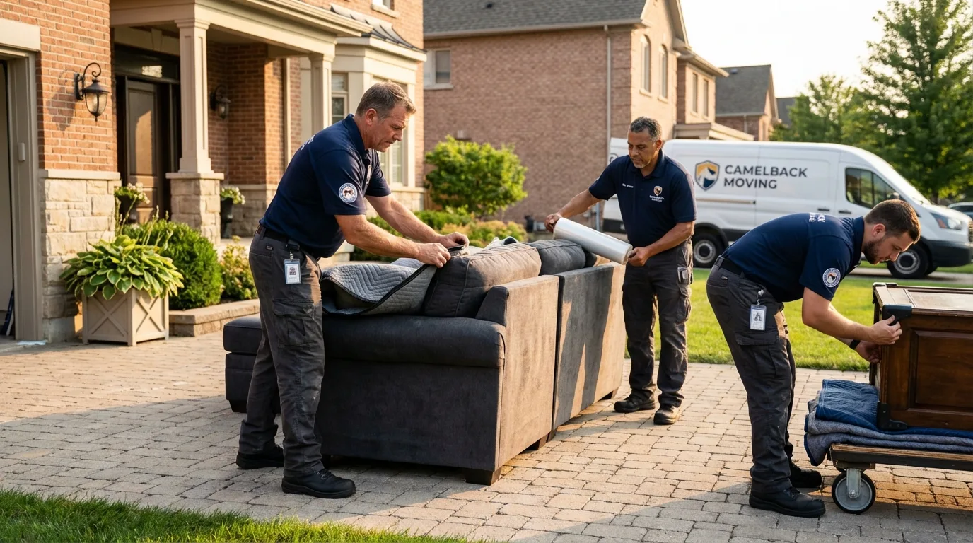 Large estate moving crew wrapping furniture in Lahaina, HI