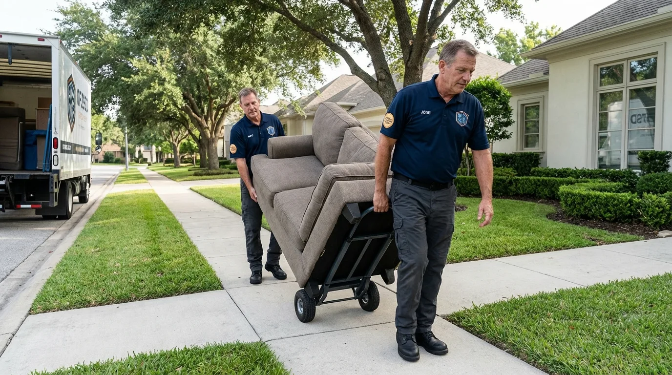 Local residential moving crew loading furniture in Lahaina, HI